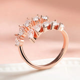 10 Stones 3.25cttw Pear/marquise Cut VVS1 D Colour Moissanite Diamonds Silver Rings