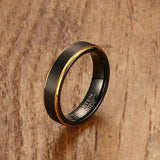 New Arrival Trendy 5MM Black Gold Colour Plated Tungsten Carbide Engagement Wedding Ring - Jewellery Gifts For Men - The Jewellery Supermarket