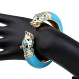 New Unique Design Luxury Enameled Colorful Wolf Bangle Statement Cuff Bracelet - Fashion Jewellery for Women - The Jewellery Supermarket