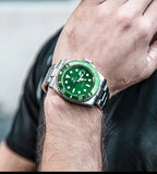 Classic Watch with Ceramic Bezel 200m Water Resistant Casual Quartz Watch