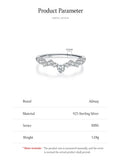 Exquisite Wave Drop 925 sterling silver Round AAAA Lab Created Diamonds Ring