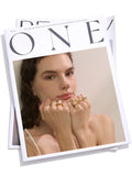 18K Gold Plated Stainless Steel Stylish Unique Design Pearls Geometric Adjustable Ring