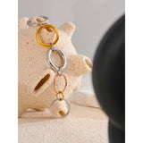 18K Gold Plated Stainless Steel 3 Colors 5 Links Popular Stacked Rings