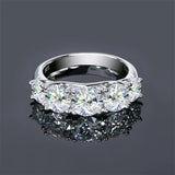 18KGP VVS1 D Colour 3.6CT 5 Moissanite Diamonds S925 Sterling Silver Eternity Ring
