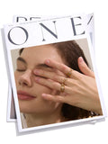 18K Gold Plated Delicate Stainless Steel AAA Zirconia Diamonds Layered Hollow Geometric Ring