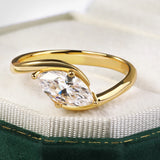 New Design Solitaire 1-2CT Marquise VVS1 D Colour Moissanite Diamonds Silver Ring