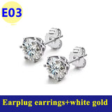 925 Sterling Sliver High-end Crown Moissanite Diamond Heart Screw Stud Earrings For Women