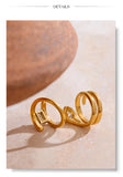 14K Gold Plated AAA Shiny Cubic Zirconia Diamond Snake Geometric Golden Ring