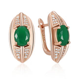 14 Karat Gold Filled Luxury Green and White AAA Zircon Crystals Drop Earrings