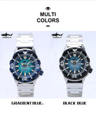 Monster Men's Diver Sapphire Crystal 20 Bar Waterproof Snowflake Blue Dial Watches