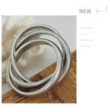 New Fashion Simple Snake Shape Opening Bangle for Women Personality Hiphop Punk Stainless Steel Cuff Bracelet Jewellery - The Jewellery Supermarket