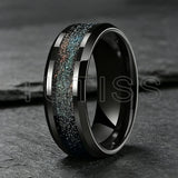 Various Flowing Sand/Green Grass Agate Inlay 8mm Tungsten Carbide Rings