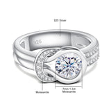 Luxury Brand GRA Certificate 7mm 1.2ct  Bow Knot Moissanite Engagement Wedding Rings For Women Fine Jewellery