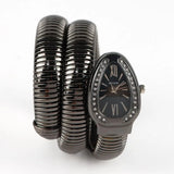Luxury Snake Shape Quartz Watch Stainless Steel Strap Bracelet Wristwatch Watches