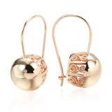 14K Rolled Gold Big Glossy AAA Zircon Diamonds Ball Drop Earrings Ethnic Jewellery