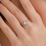 Unique Delicate Oval AAAA Lab Created Diamond 925 Sterling Silver Line Rings