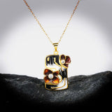 Exquisite Geometric AAA Zircon Diamond Hollow Flower Handmade Enamel Pendant