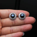 925 Silver Multicolour Natural Pearl AAA Zircon Diamonds Stud Earrings
