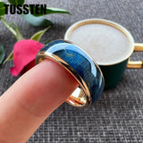 New Arrival 8MM Multicolor Colorful Dyed Elder Wood Inlay Comfort Fit Tungsten Wedding Ring  for Men Women - The Jewellery Supermarket