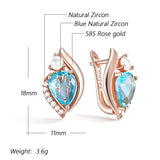 14 Karat Gold Filled Trendy Blue AAA Zircon Crystals Earrings High Quality Fine Jewellery