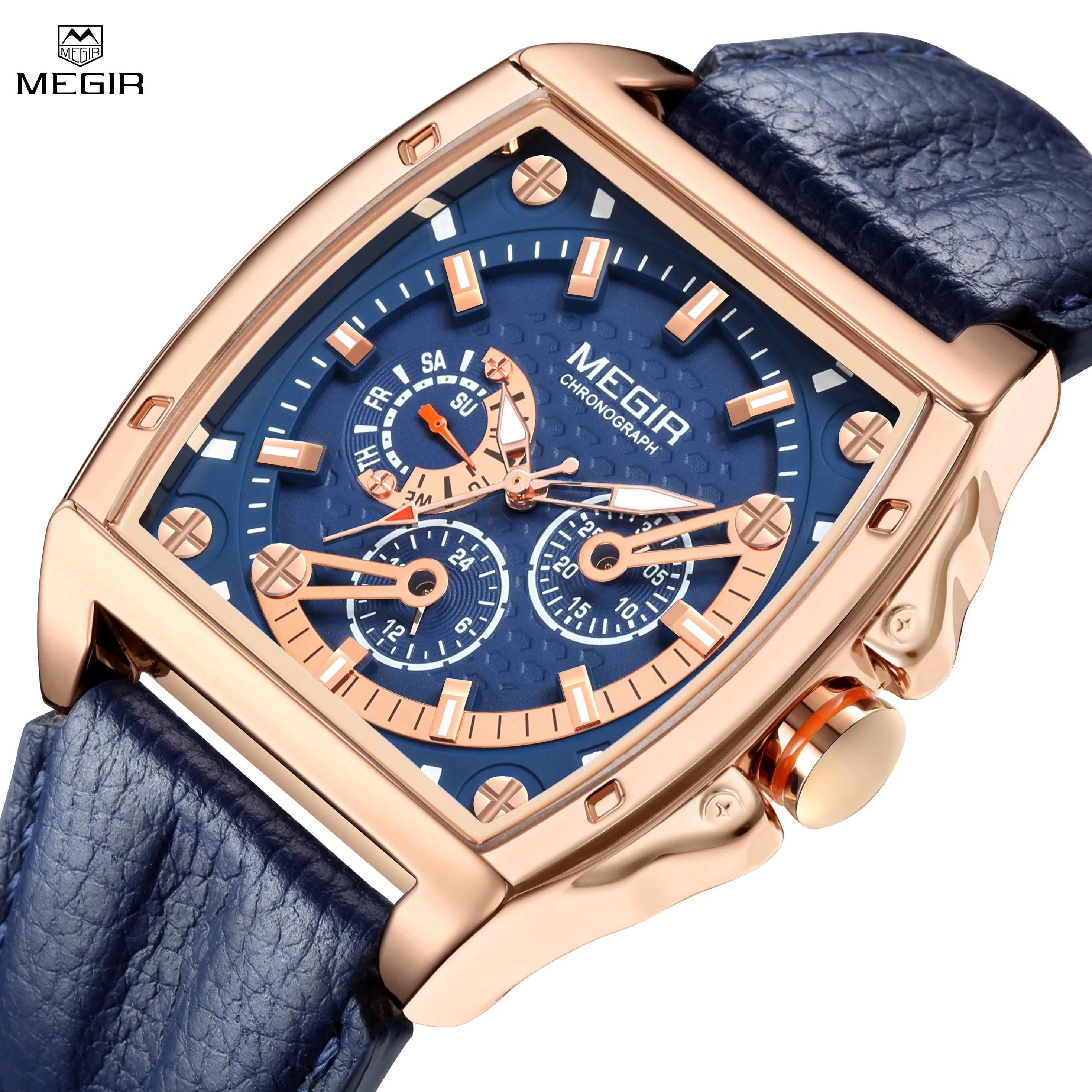 New Arrival Fashion Brand Luxury Waterproof Military Leather Sport Quartz Chronograph Date Mens Watches - The Jewellery Supermarket