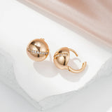 14 Karat Gold Filled Glossy AAA Zircon Diamonds Ball Stylish Earrings For Women