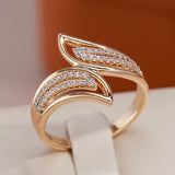 14K Gold Filled Personality Cross Design Double AAA Zircon Diamonds Luxury Rings