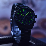Luxury Chronograph AR Sapphire Mirror Ceramic Bezel New Moon Men's Quartz Watches