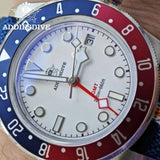Super Luminous Bubble Mirror Glass GMT Watch 20Bar Diver Stainless Steel Quartz Watch