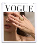 18K Gold Plated New Design Brown Green Beige Resin Geometric Stainless Steel Ring