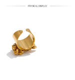 18K Gold High Quality Stainless Steel Metal Heart Tassel Handmade Exclusive Design Ring