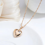 14K Gold Filled New Love Heart With AAA  Zircon Diamond Fashion Pendant And Necklace