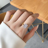 Luxury Silver Jewellery Radiant Cut AAAAA High Carbon Diamond Wedding Engagement 18K Gold Plated Big Rings - The Jewellery Supermarket