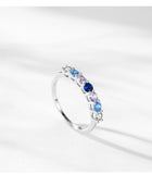 Sparkling Multicolour AAAA Lab Created Diamonds 925 Sterling Silver Ring
