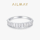 Transparent Trapezoidal AAAA Lab Created Diamond925 Sterling Silver Finger Ring