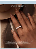 Elegant 925 Silver Pearls Double Layer White Gold P. AAA Zircon Diamond Rings
