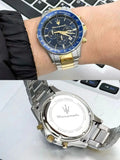 Original Luxury Maserati Men's Watch SFIDA Challenge Series Luxury Business Trendy Black Gold Steel Belt Watch