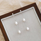 Natural Freshwater Pearl 925 Sterling Silver Necklace Earrings Jewelry Set - Ideal Present