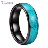 Turquoise Domed Polished Finish 4/6/8MM Tungsten Engagement Wedding Rings