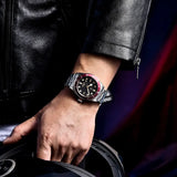 Quality Brand BB58 Retro Red Automatic Luxury Waterproof Mechanical Stainless steel Rivet Strap Wristwatches for Men