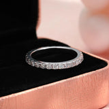 Superb 2mm Full Moissanite Diamonds Stackable Eternity Ring S925 Silver Classic Versatile Fine Jewellery