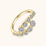 12 Stone 1.56cttw Sparkling Moissanite Twist Shank Silver Moissanite Engagement Rings