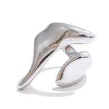 New Design 18K Gold Plated Stainless Steel Metal Geometric Adjustable Creative Ring