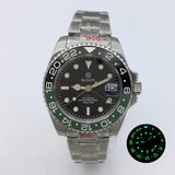 NH34 GMT Luminous Bezel Sapphire Glass Stainless Steel Bracelet Mechanical Watch