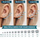 Premium 0.5-2ct Moissanite Diamonds Sterling Silver Stud Earrings for Men Women