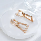14 Karat Gold Filled Luxury Vintage Triangle Dangle Trendy Earrings For Women