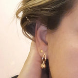 14K Gold Filled New Fashion Glossy Metal Round Ball Drop Unusual Long Earrings