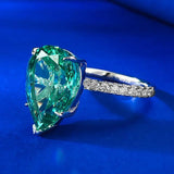 Amazing New Imported Water Drop Emerald Green High Quality AAAAA High Carbon Diamonds Fashion Rings - The Jewellery Supermarket