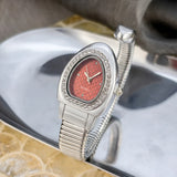 Selection of Snake Watches: Honeycomb Bullet Texture Dial Single-Coil Snake Bangle