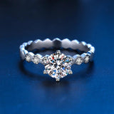 Honeycomb Design VVS1 D Colour 1/2CT Moissanite Wedding Engagement Rings For Women Sterling Silver Fine Jewellery